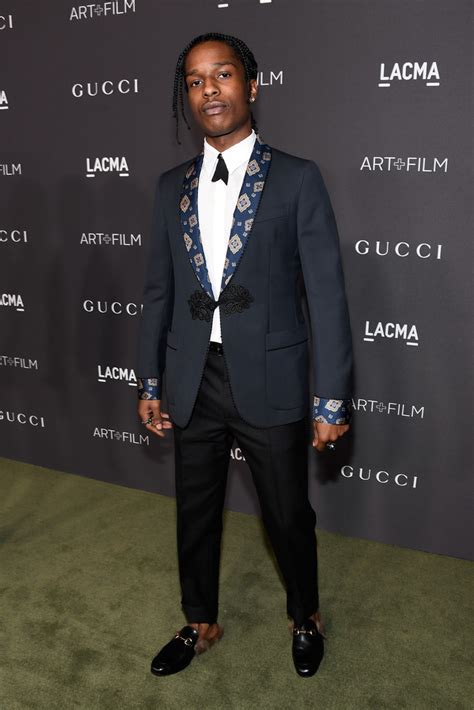 gucci asap rocky shoes|A$AP Rocky Wears Preppy Tie With Gucci Loafers Out With .